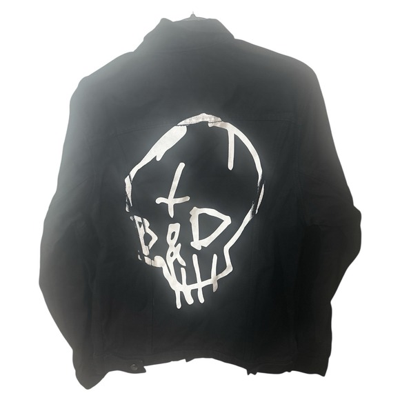 G-Eazy The Beautiful & Damned black denim emo jacket. Black Cotton Denim. Sz XL - Picture 3 of 5